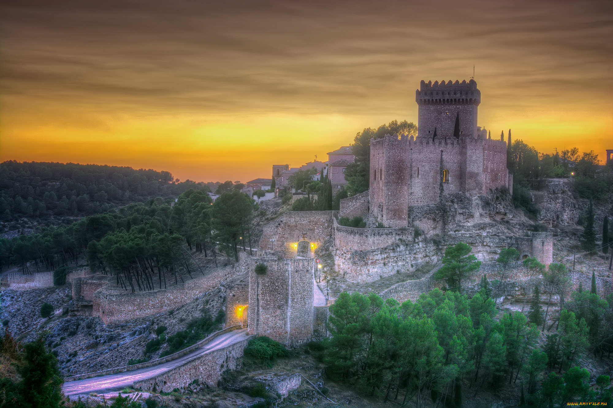 atardecer en el castillo de alarcon , cuenca- espa&, 241, ,  , 